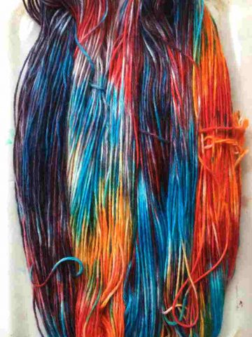 Finished yarn dyed with Kool Aid