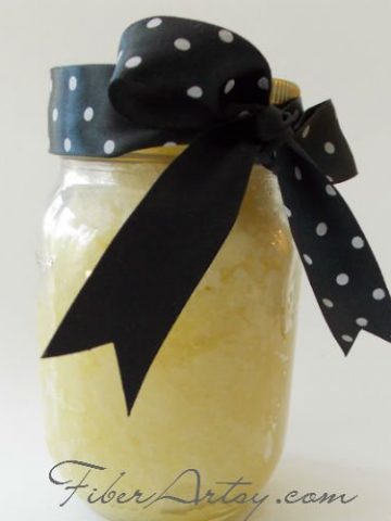 DIY Own Lemon Sugar Hand Scrub recipe, Fiberartsy.com