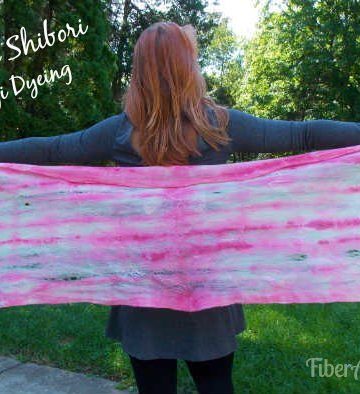 More Shibori, Suji Dyed Felted Shawl, Fiberartsy.com