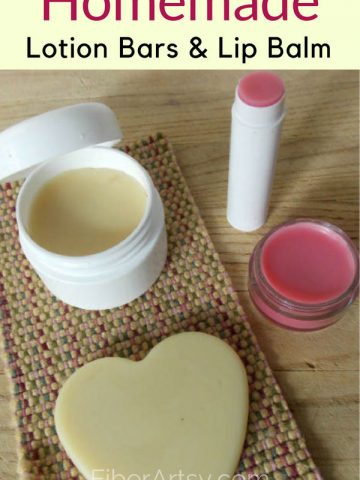 Homemade Lotion Bars and Lip Balm Easy DIY Beauty Recipe by FiberArtsy.com