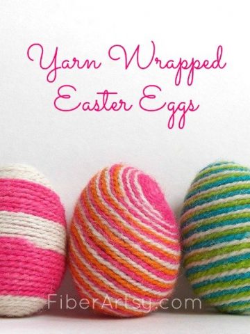 Yarn Wrapped Easter Eggs, a Fiberartsy.com tutorial