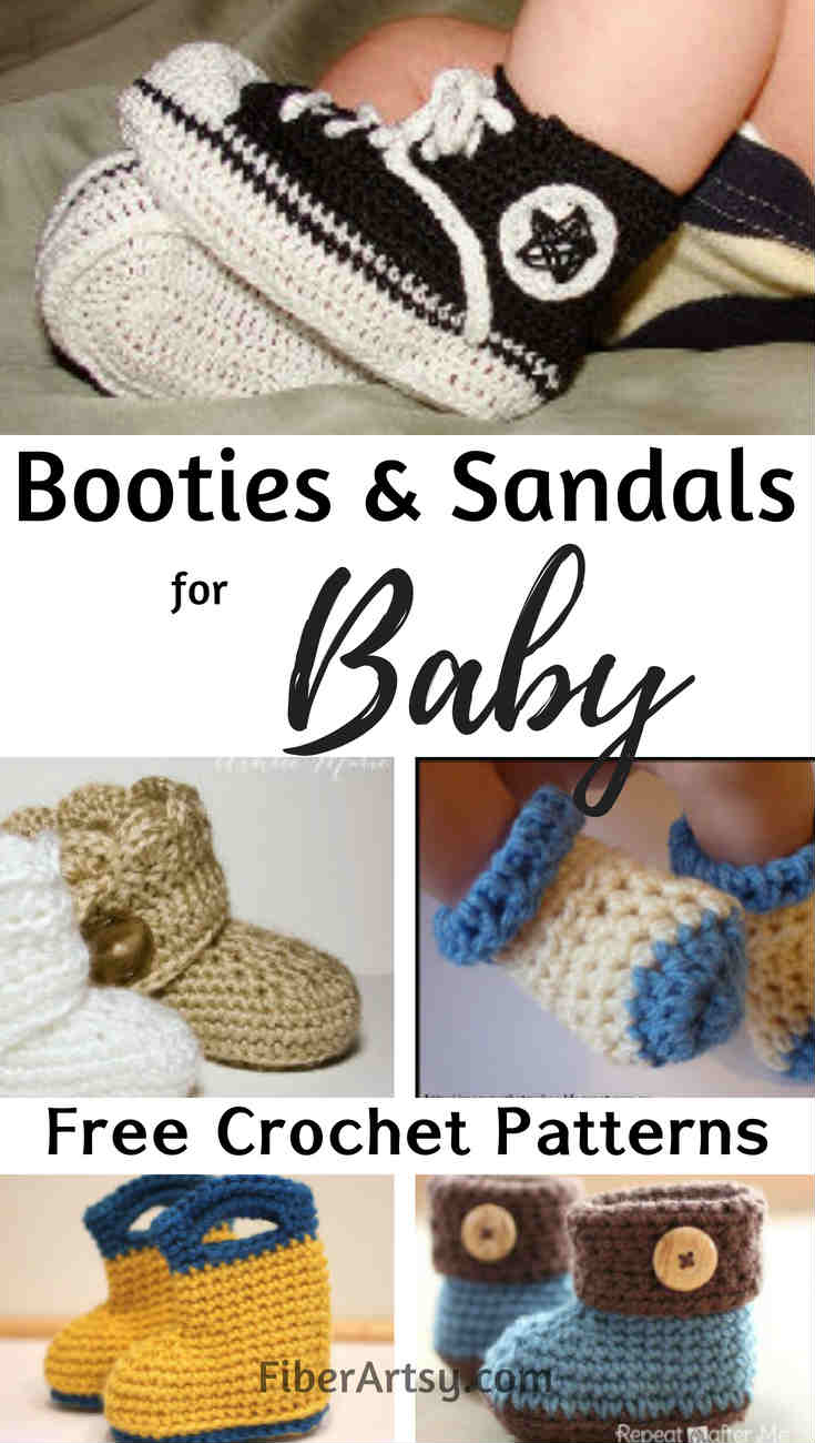 14 Free Crochet Patterns For Baby Booties Fiberartsy Com