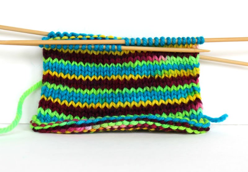 image of striped rows of knitting