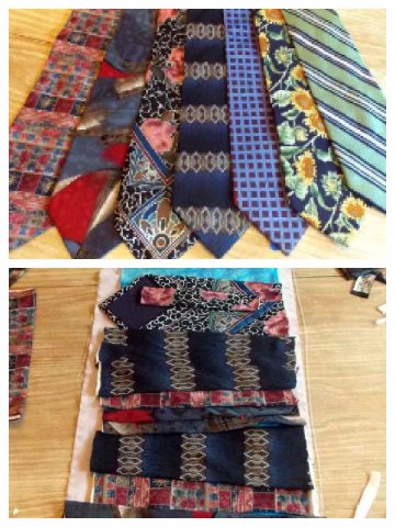 two images of colorful silk ties