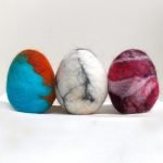 image of three Easter Eggs made with Felted Wool