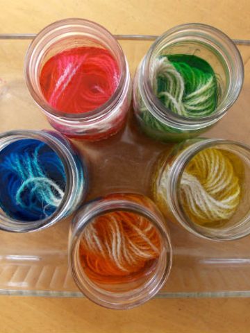 Dyeing yarn with Easter Egg Dye Tablets