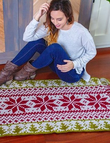 Fair Isle Holiday Crochet Rug