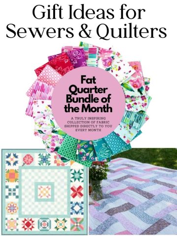 colorful fabrics and title Gift Ideas for Sewers and Quilters